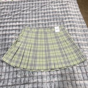 Green Lace-Up Plaid Skirt Size 1x